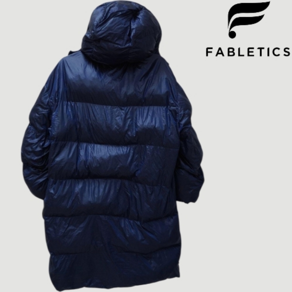 Fabletics Adeline Shine Oversize Long Puffer Deep Cobalt Blue NWT XS - Picture 2 of 14